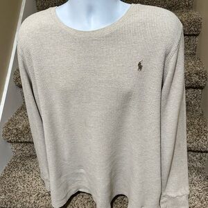 Classic oatmeal *POLO by Ralph Lauren* soft waffle style casual l/s shirt - XXL
